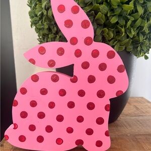 Pink Polka Dot Bunny Decor